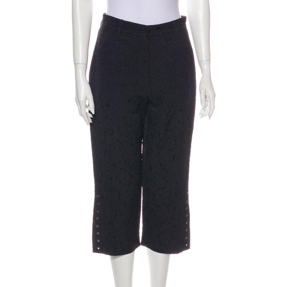 Chic Navy Dolce & Gabbana Brocade Cropped Pants